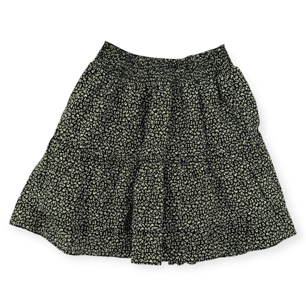 BB Dakota Steve Madden Mini Skirt Womens‎ Small Black Floral Ruffle BM19670R
